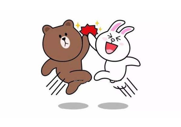 Simple drawing of Brown Bear and Coni Rabbit