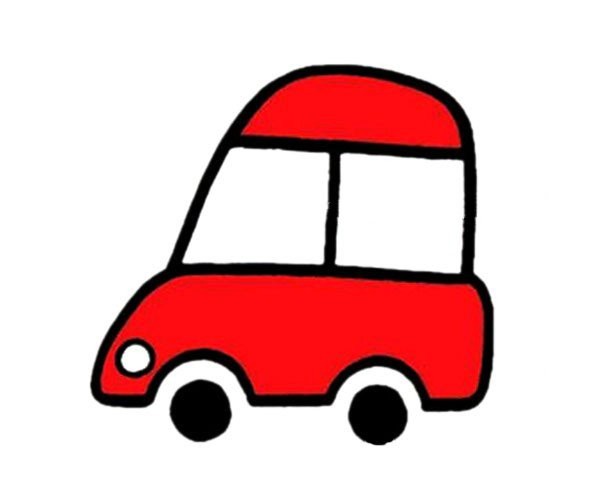 A set of cute cartoon car simple drawing pictures