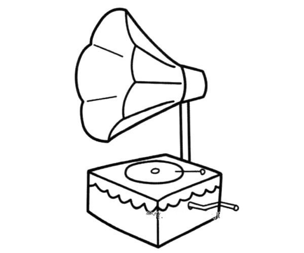 Record player simple drawing picture