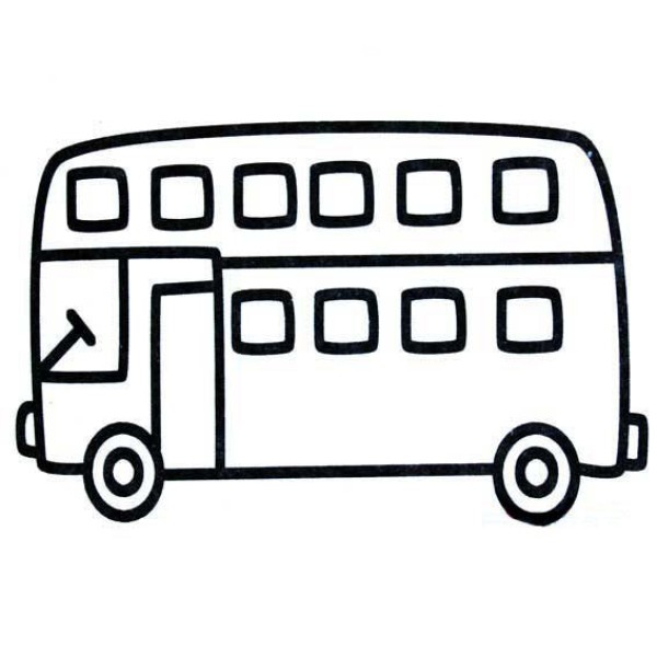 Double decker bus simple drawing picture