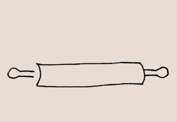 Simple drawing of rolling pin