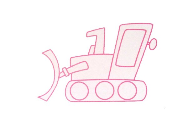 A set of simple drawings of engineering vehicles