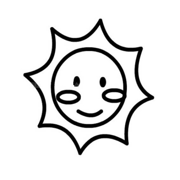 Cartoon sun simple strokes