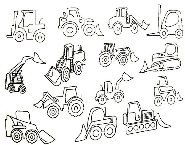 Complete collection of forklift simple strokes and drawing steps