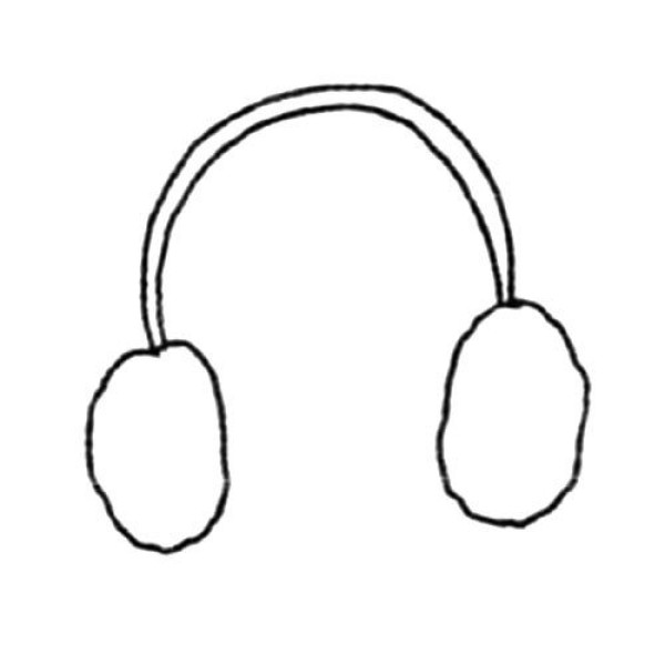 Simple drawing of winter elements earmuffs