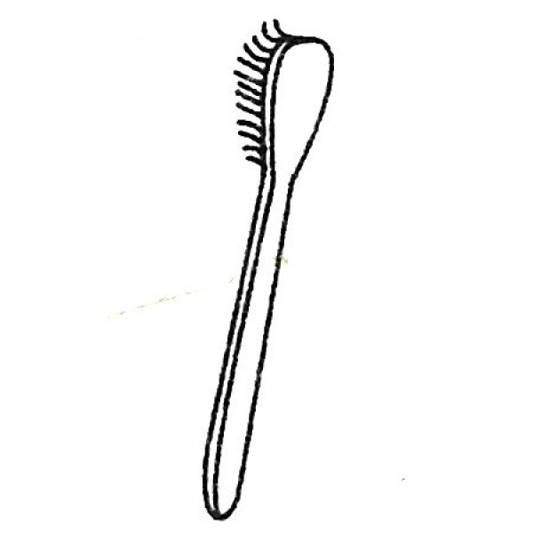 Complete collection of simple strokes of toothbrush and drawing steps