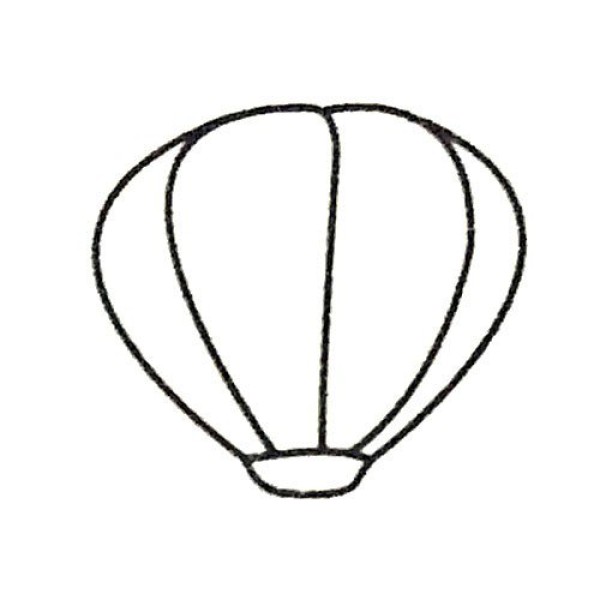 A complete collection of hot air balloon simple strokes and drawing steps