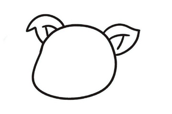 Detailed steps for drawing a simple piglet