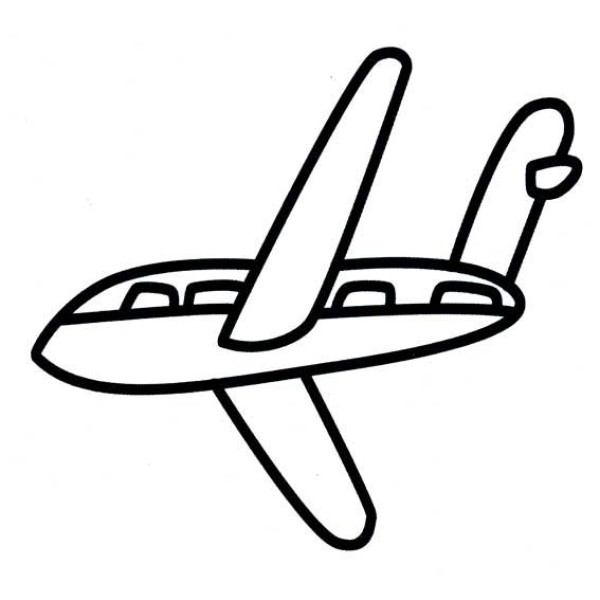 Childrens simple drawing of airplane