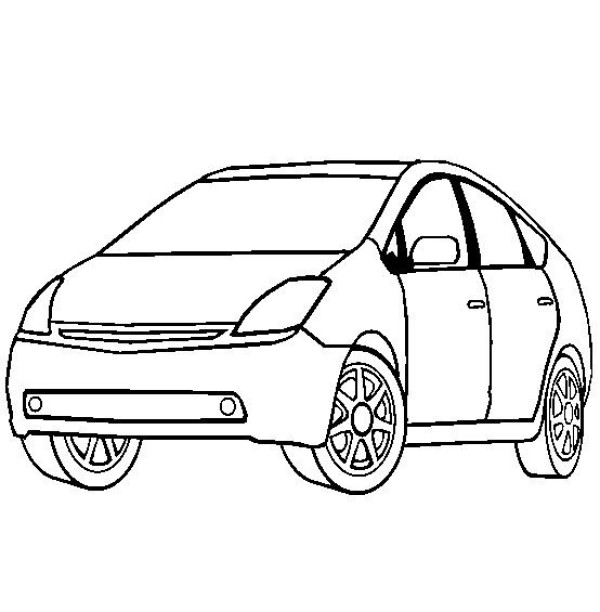 Car simple drawings Toyota Prius simple drawing pictures