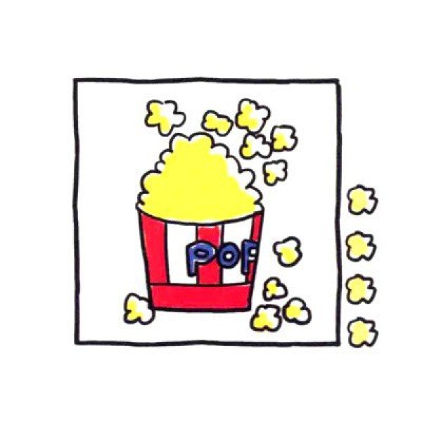 Draw cute popcorn in four steps