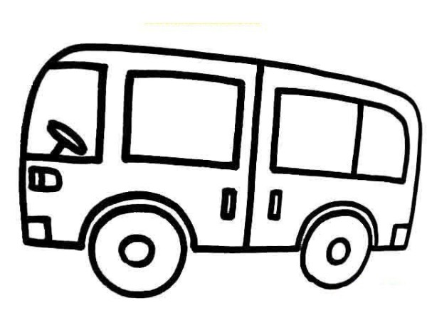 Simple strokes of tourist bus