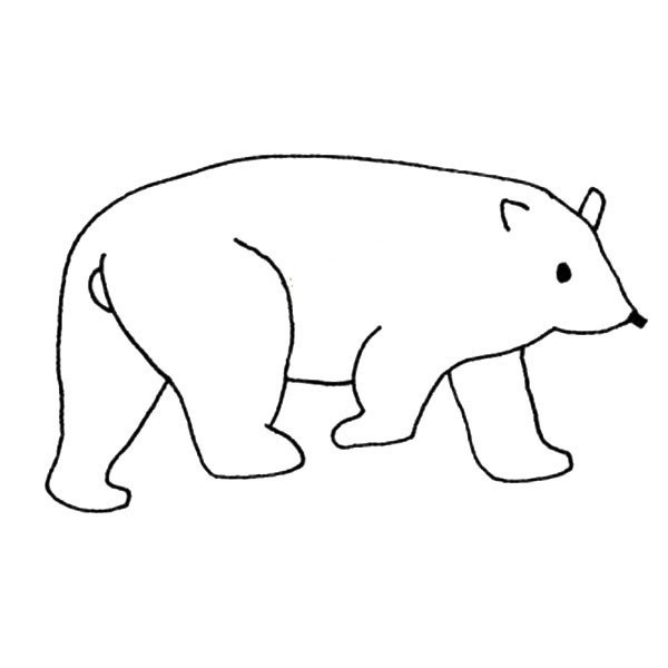 Four simple polar bear drawing pictures