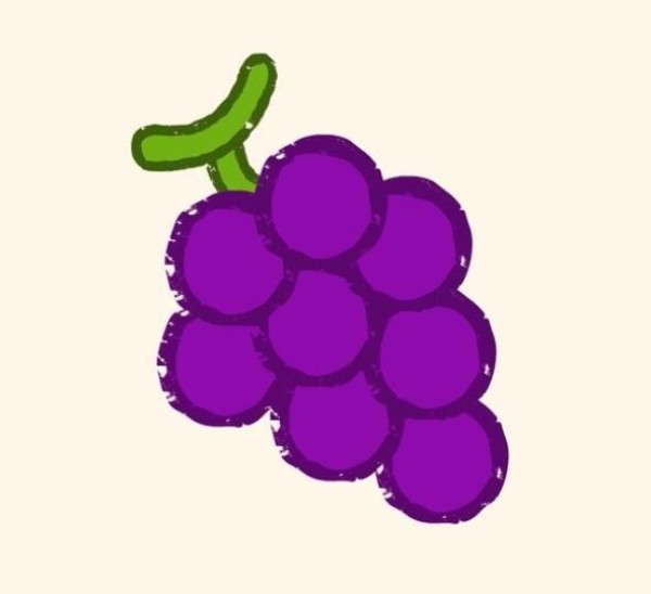 Magical simple drawing grapes