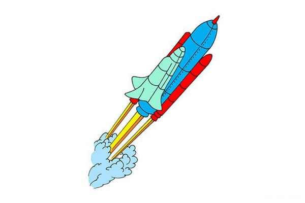 5 rocket simple drawing pictures with color