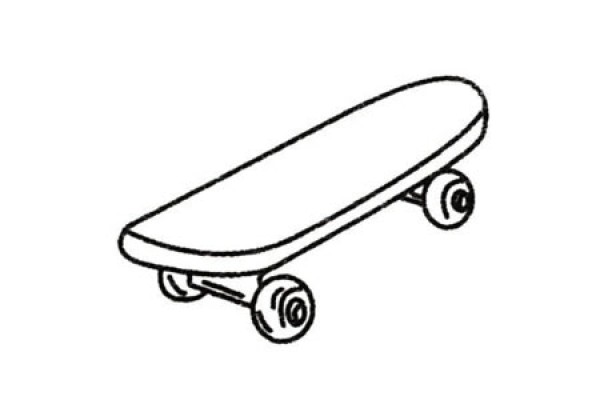 A complete collection of skateboard simple drawings and drawing steps