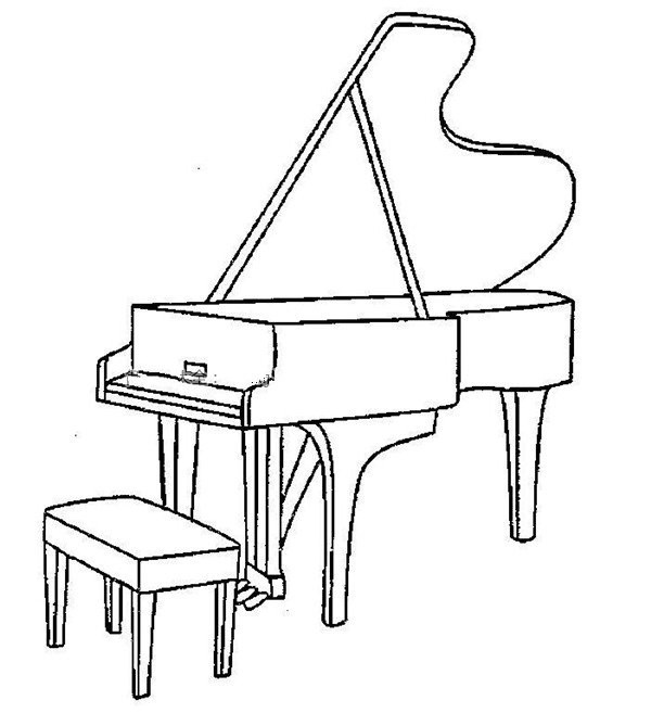 Piano simple drawing picture