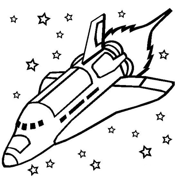 Simple drawing of spaceship Simple drawing of space shuttle