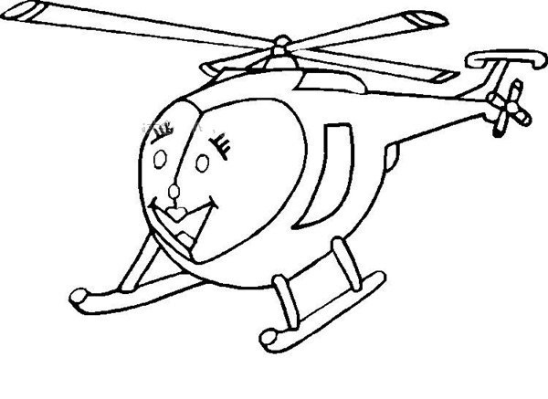 Cartoon Helicopter Simple Drawing Picture