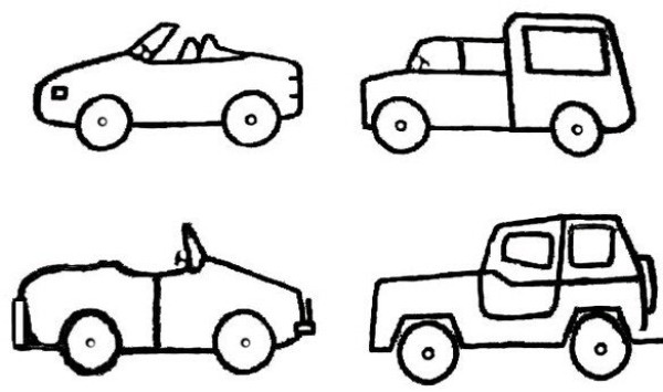 How to draw a cartoon jeep