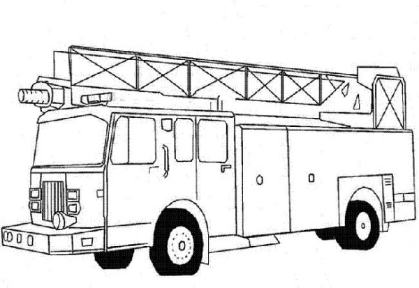 Simple drawing picture of ladder truck