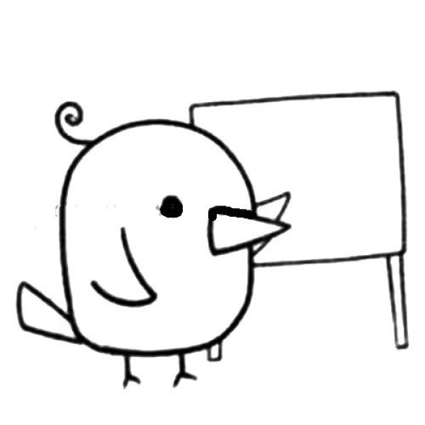 Simple drawing tutorial of a chick for class