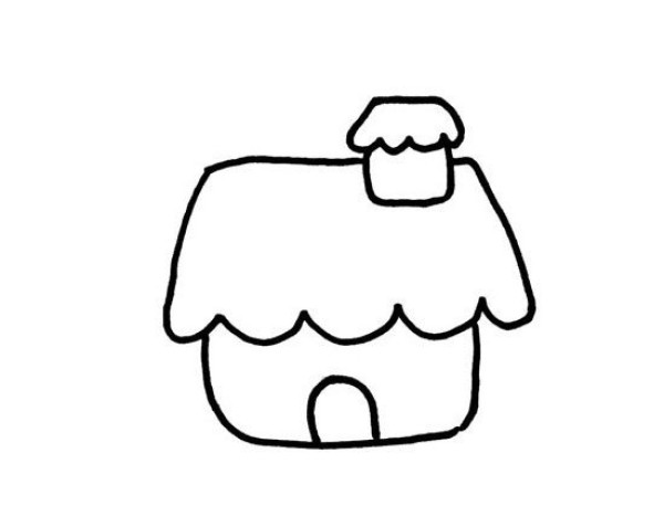 Simple drawing pictures of houses in the snow