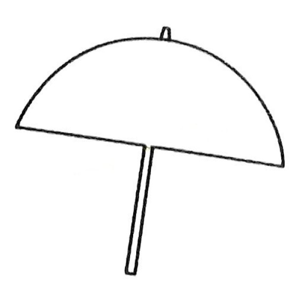 A complete collection of simple strokes of an umbrella and its drawing steps