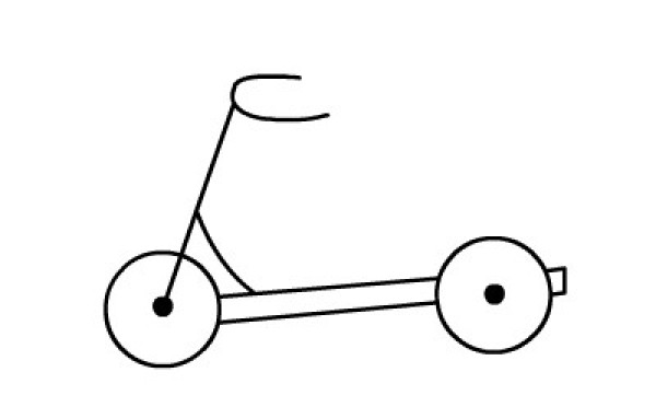 The decomposition steps of drawing a simple scooter