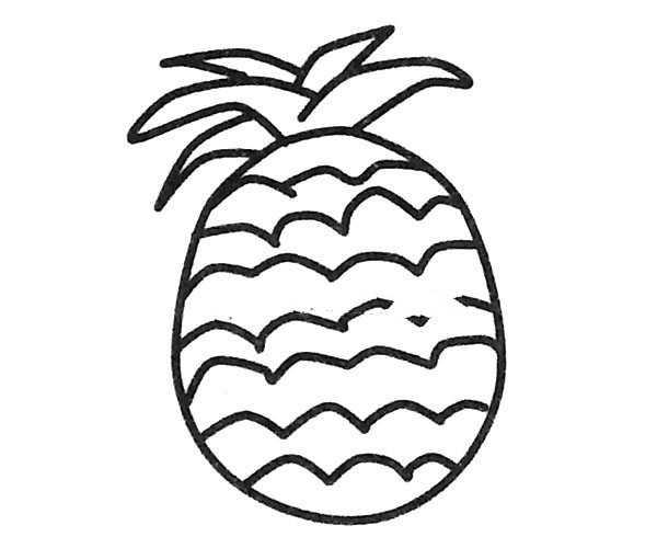 Five beautiful simple drawing pictures of pineapples