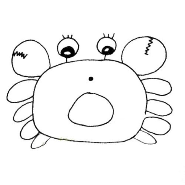 Surprised crab simple drawing picture