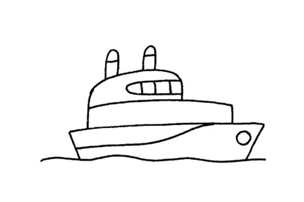 Simple strokes of cruise ship