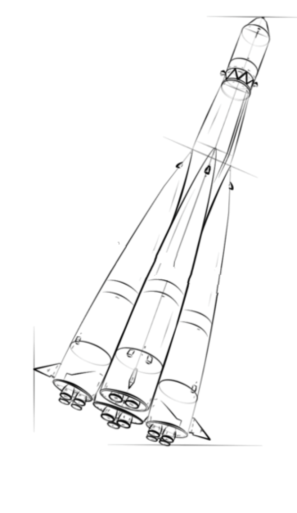 How to draw a space rocket