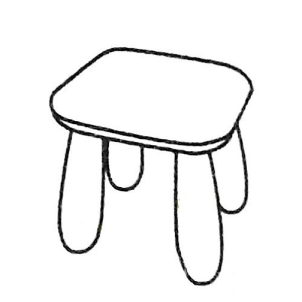 Complete collection of simple drawings of chairs and drawing steps