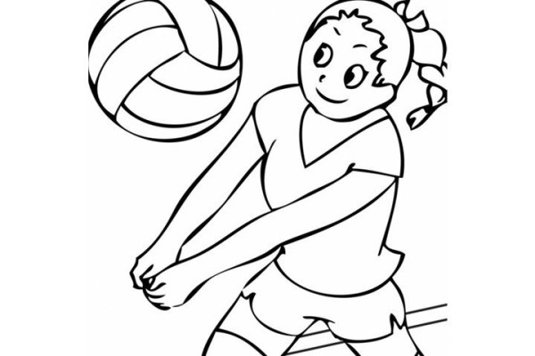 Simple strokes of volleyball game pictures