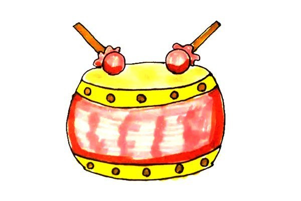 Children learn to draw drums easily