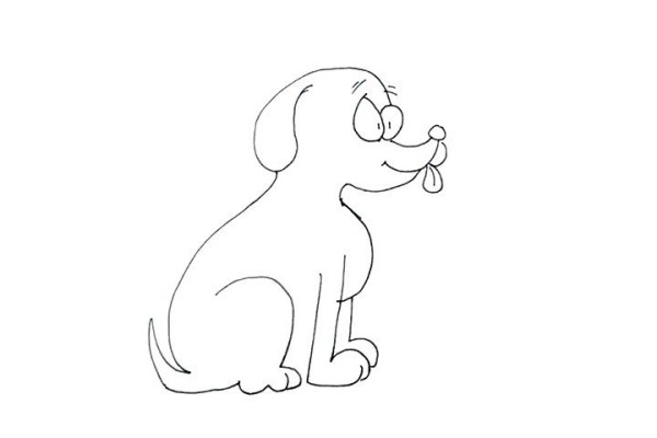 How to draw a puppy eating