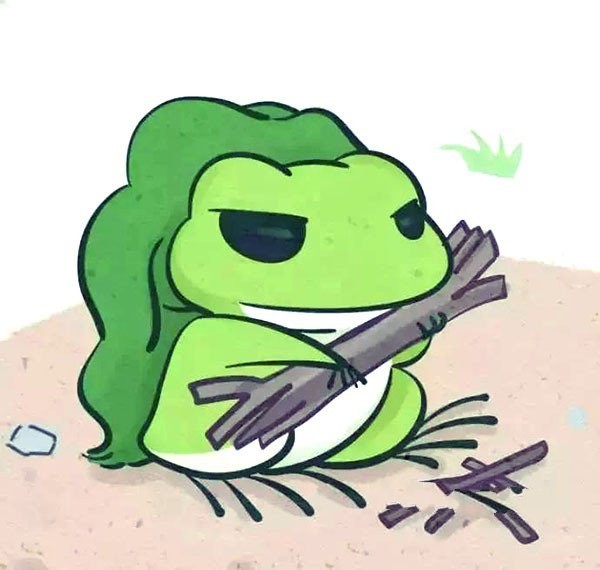 Learn to draw step by step: traveling frog collects firewood and makes a fire