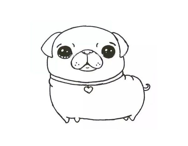 Simple drawing of pug dog