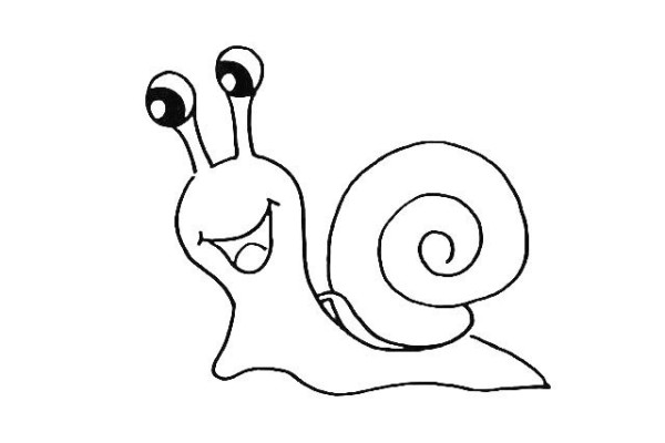 Draw a snail on the leaves step by step