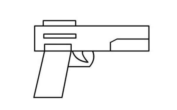 How to draw a simple toy gun for children