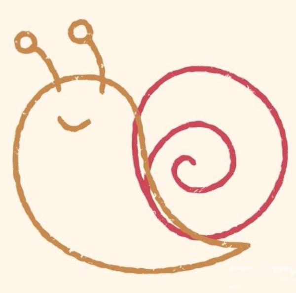 Magical simple drawing snail