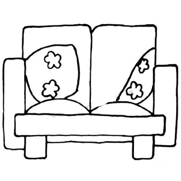 How to draw a sofa with simple strokes