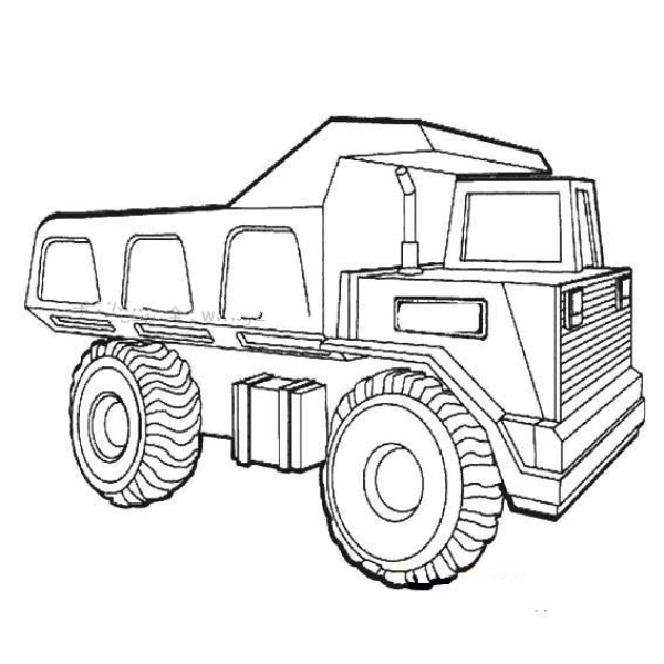 Three simple drawing pictures of engineering vehicles