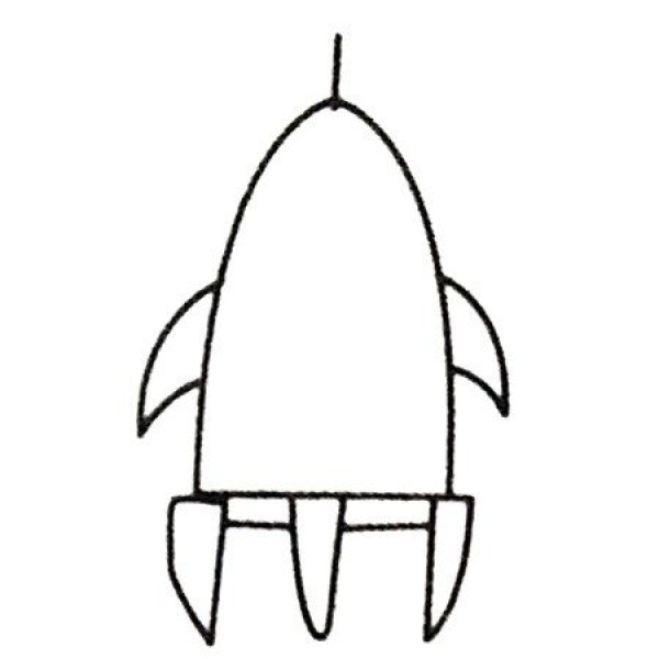 Complete collection of rocket simple strokes and drawing steps