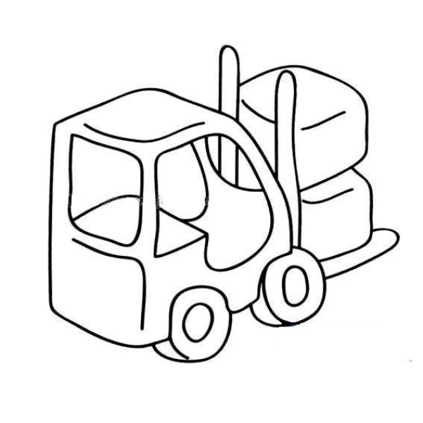 Simple strokes of forklift for children