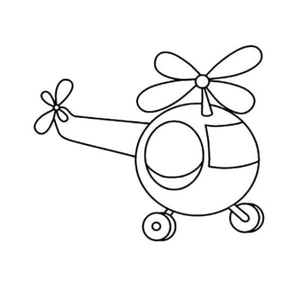 Simple drawing of childrens means of transportation: helicopter