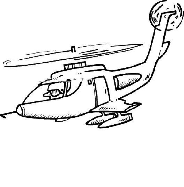 Simple strokes of armed helicopter