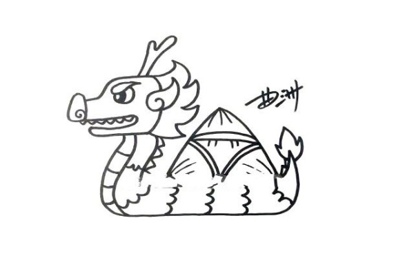 Dragon Boat Festival simple drawing tutorial: draw rice dumplings and dragon boats