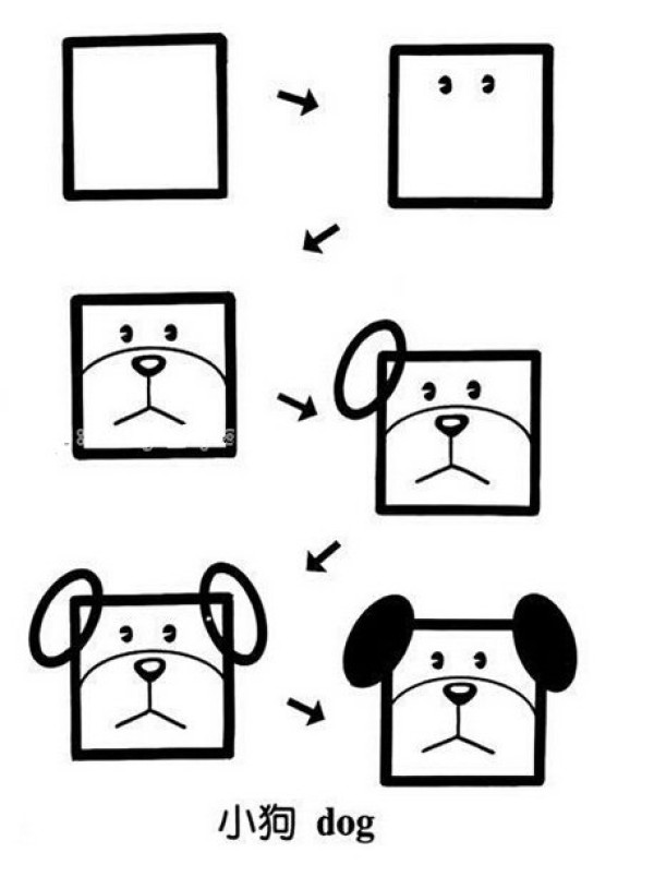 Simple drawing tutorial of puppy avatar